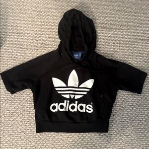 Adidas black short sleeve hoodie